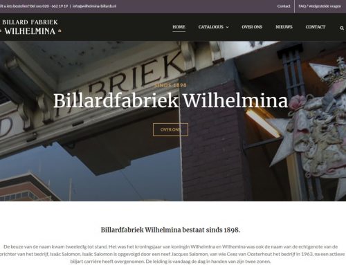 Nieuwe website Billardfabriek Wilhelmina staat live!