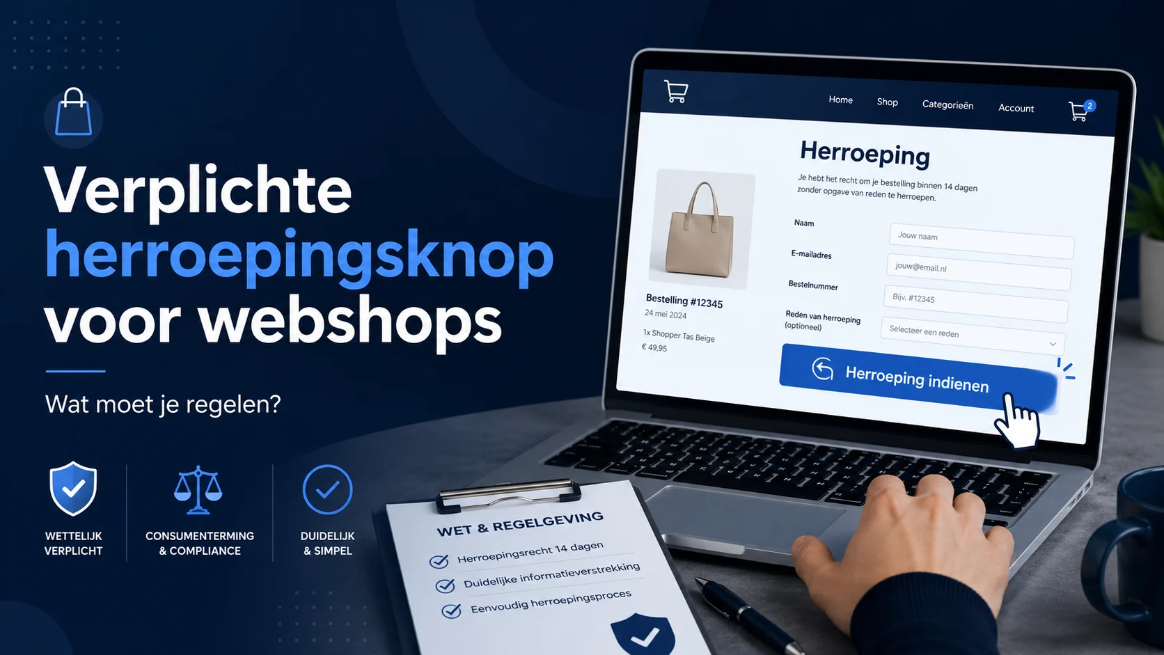 Verplichte herroepingsknop voor webshops, wat moet je regelen
